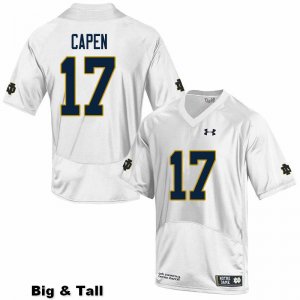Notre Dame Fighting Irish Men's Cole Capen #17 White Under Armour Authentic Stitched Big & Tall College NCAA Football Jersey TWN6299NU
